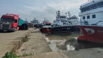 Trabzon'un Araklı Limanı'nda hafta sonu hamsi yoğunluğu yaşandı