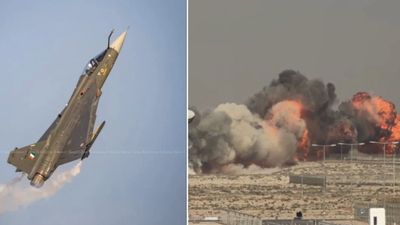 Dubai'de Hindistan'a ait savaş uçağı gösteri sırasında düştü