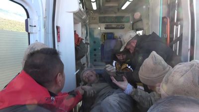 Erzurum'da kayıp çoban koyunların arasında hayatta kaldı