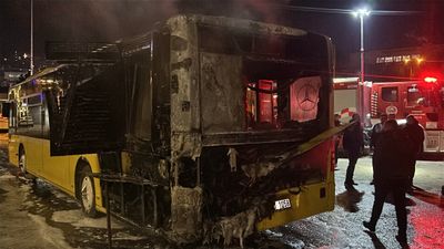 Yozgat’ta park halindeki otobüste yangın