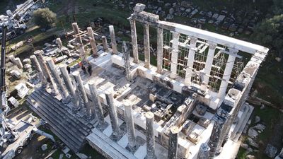 Muğla'daki Zeus Tapınağı'nda reastorasyon sürüyor