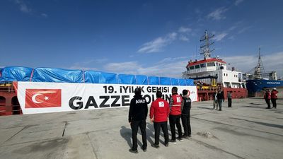 Gazze için yola çıkan 19. 'İyilik Gemisi' Ariş Limanı’na ulaştı