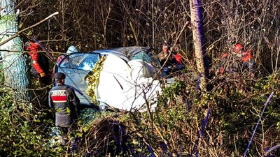 Giresun'da dere yatağına devrilen otomobildeki bekçi hayatını kaybetti
