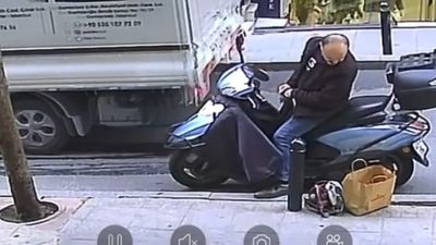 İstanbul'da taşlama makinesini çalan şahıs kameraya yakalandı