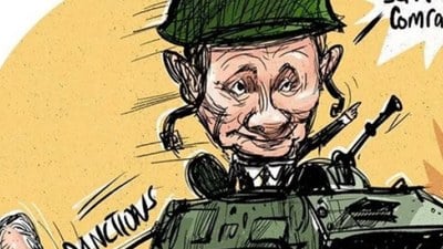 Sanatçılar çizimleriyle, Rus Ukrayna savaşını anlattı
