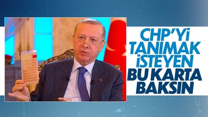 Cumhurbaşkanı Erdoğan koalisyon dönemine ait CHP'nin ekmek kartını gösterdi