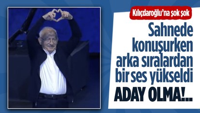 Kemal Kılıçdaroğlu konuşurken bir genç, 'Aday olma' diye bağırdı