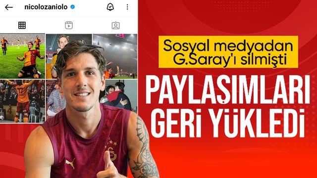 Nicolo Zaniolo, Galatasaray paylaşımlarını geri yükledi