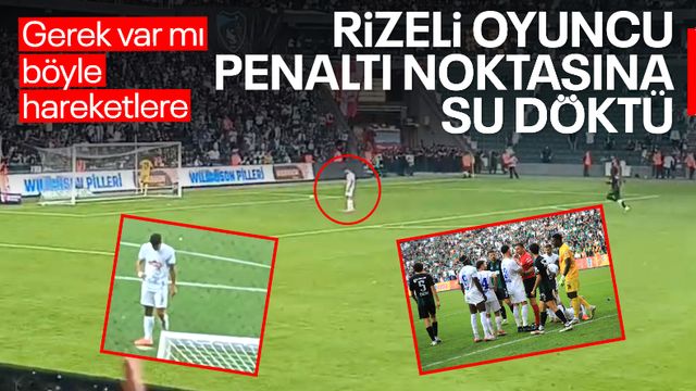 Kocaelispor-Rizespor maçında penaltı krizi: Atışın yapılacağı noktaya su döküldü