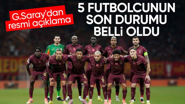 Galatasaray’dan 5 futbolcu için sakatlık açıklaması!