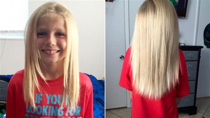 Kanserli çocuklar için 2 yıl boyunca saçlarını uzattı