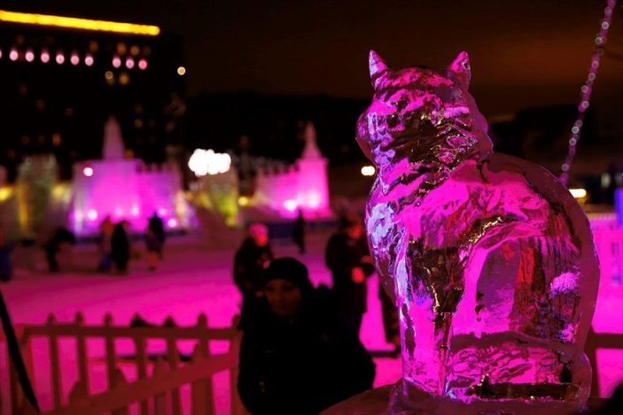 Moskova'da buzdan heykeller festivali 