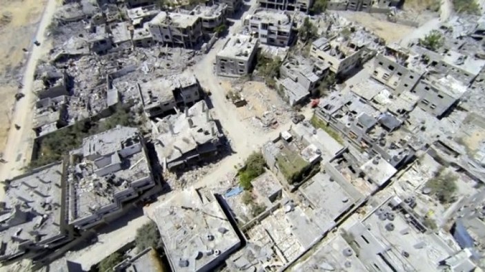 İsrail'in Gazze'de yaşattığı yıkım havadan görüntülendi