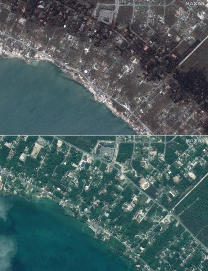 Dorian Kasırgası'nın neden olduğu yıkımın uydu fotoğrafları