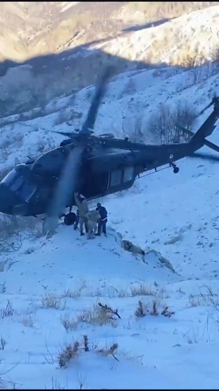 Şenyayla’da yaralanan asker, helikopter ile tahliye edildi