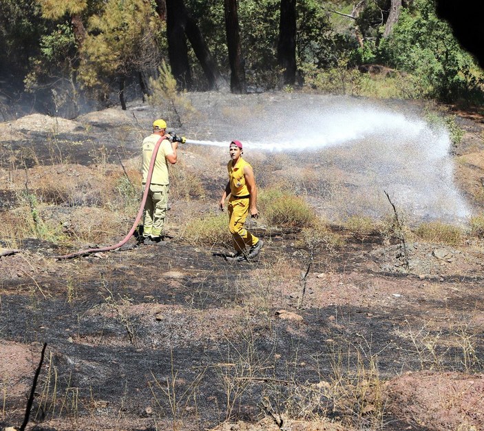 Manisa'da orman yangını; 10 dönüm alan zarar gördü/ Ek Fotoğraflar -1