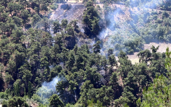 Manisa'da orman yangını; 10 dönüm alan zarar gördü/ Ek Fotoğraflar -5