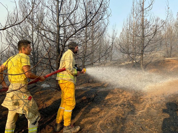 Soma'daki 16 saatlik orman yangınında 60 hektar alan zarar gördü -7