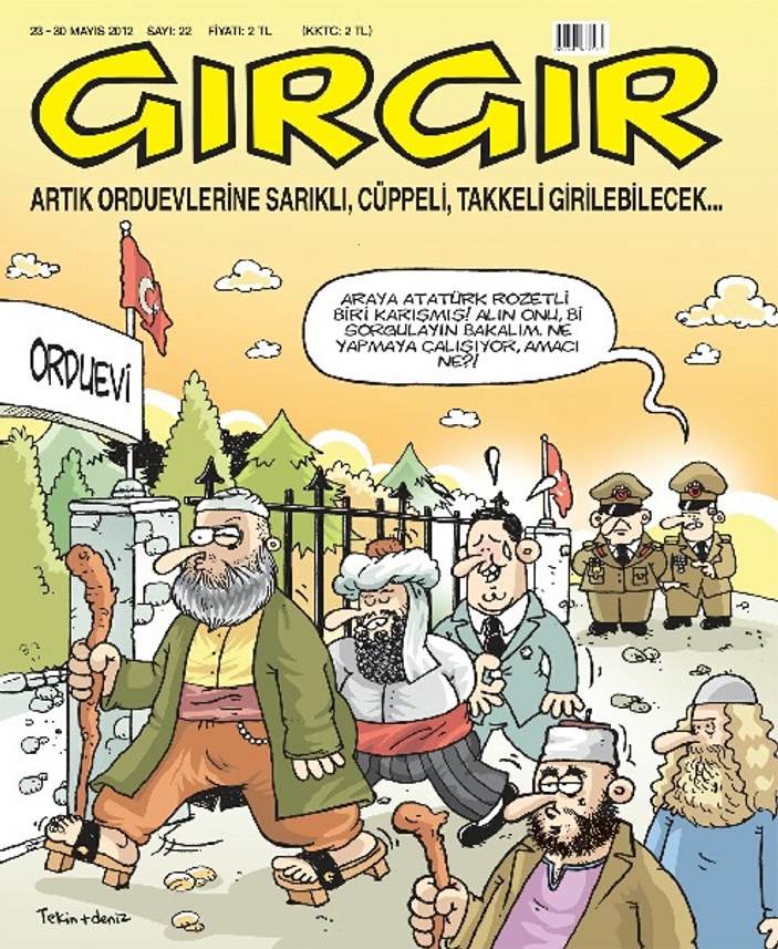 Orduevlerinde cübbe Gırgır'ın kapağında
