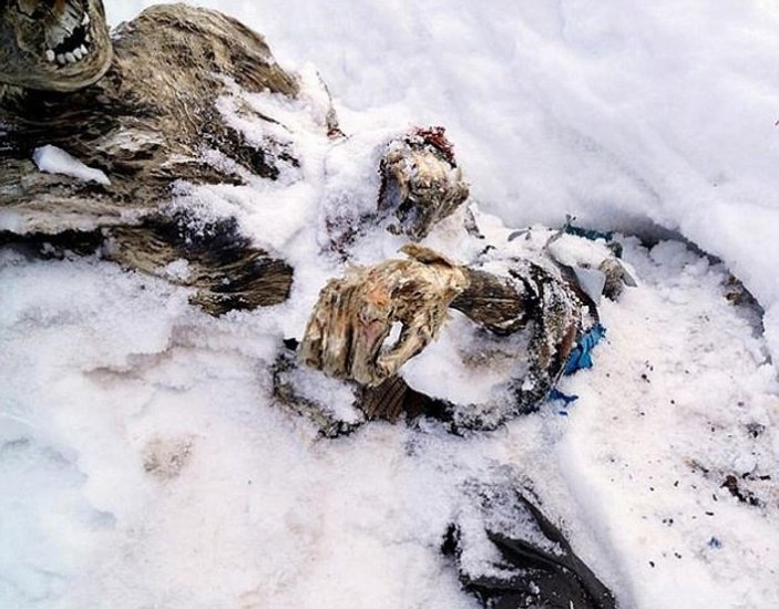 Eriyen karın altından 55 yıllık cesetler çıktı