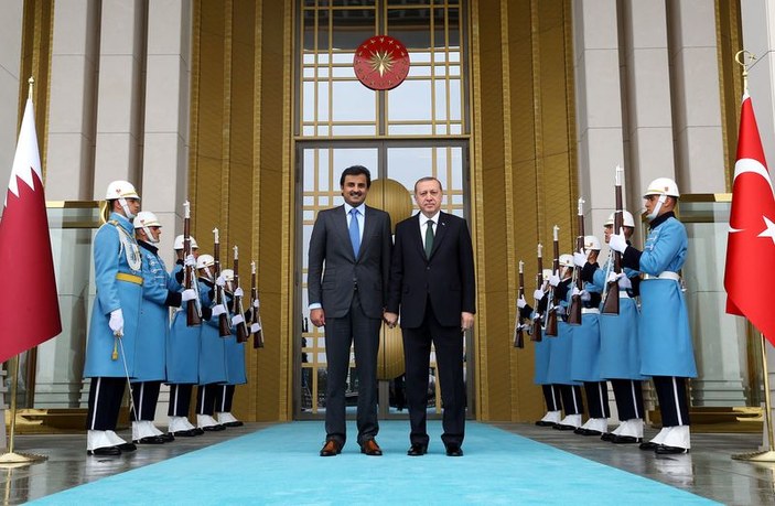 Cumhurbaşkanı Erdoğan Şeyh Temim ile bir araya geldi