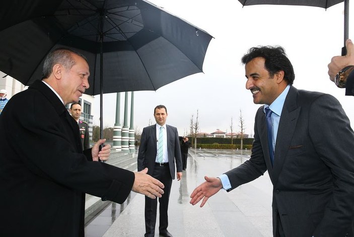 Cumhurbaşkanı Erdoğan Şeyh Temim ile bir araya geldi