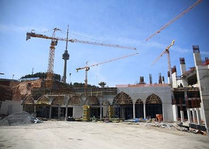 Çamlıca Camii'nin kaba inşaatının yüzde 75'i bitti