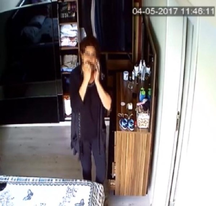 Adana'da hırsız komşu kameraya yakalandı