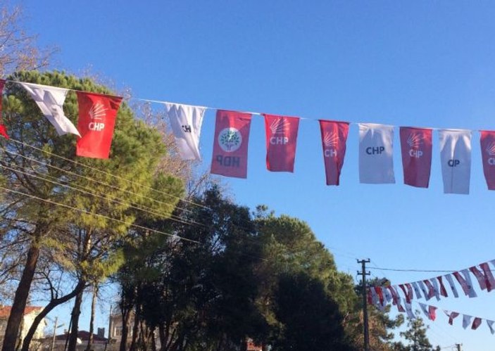 Malkara'da CHP ve HDP bayrağı yan yana görüntülendi