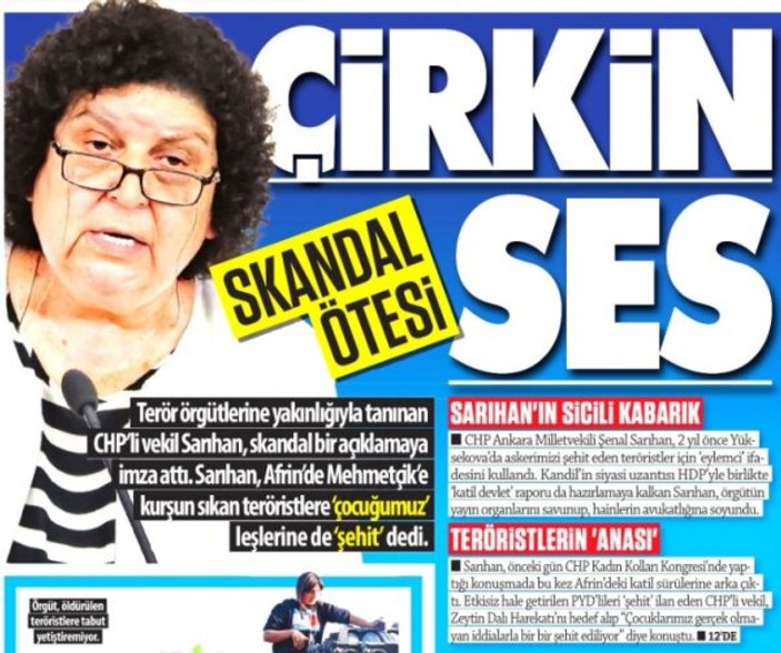 CHP'li Şenal Sarıhan teröristlere şehit dedi