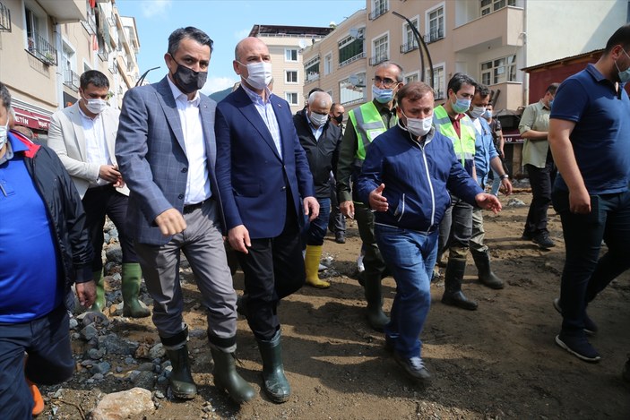 Giresun'da sel felaketi sonrası Bakan Pakdemirli incelemelerde bulundu