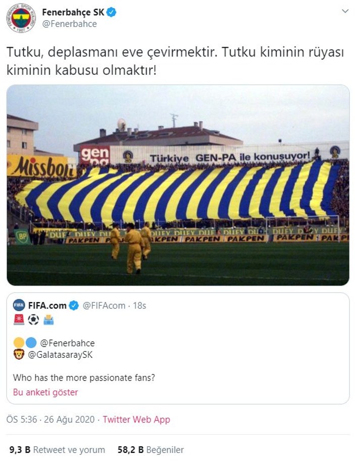 FIFA'nın anketinde Fenerbahçe kazandı