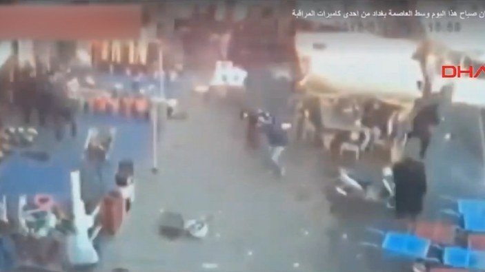 Bağdat'taki terör saldırısında patlama anı