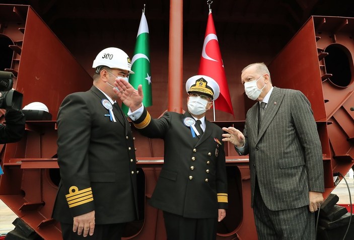 Erdoğan, MİLGEM projesinin 3'üncü gemisine kaynak yaptı