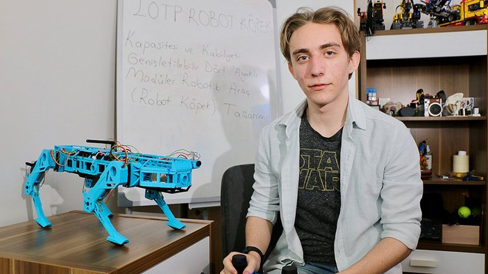 Eskişehirli lise öğrencisi, farklı iş kollarına uygun robot köpek geliştirdi