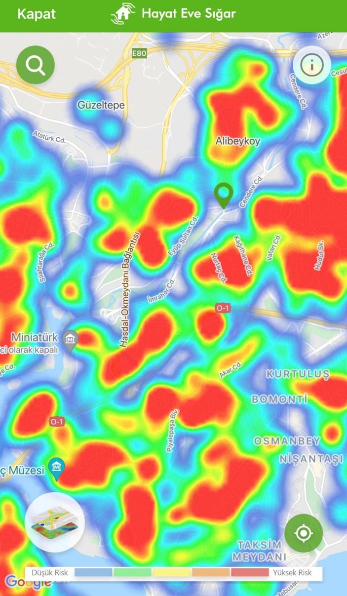 İstanbul maviye döndü: İlçelere göre koronavirüs risk haritası