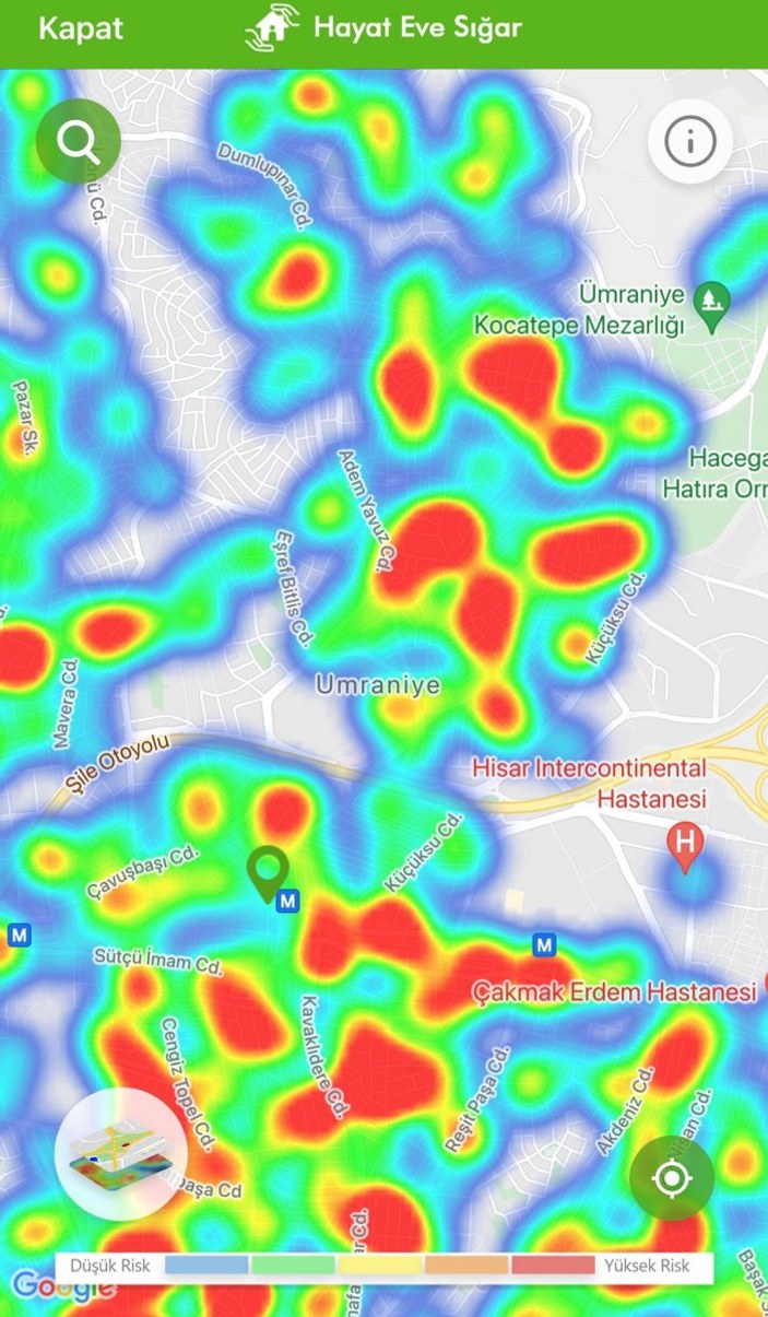 İstanbul maviye döndü: İlçelere göre koronavirüs risk haritası