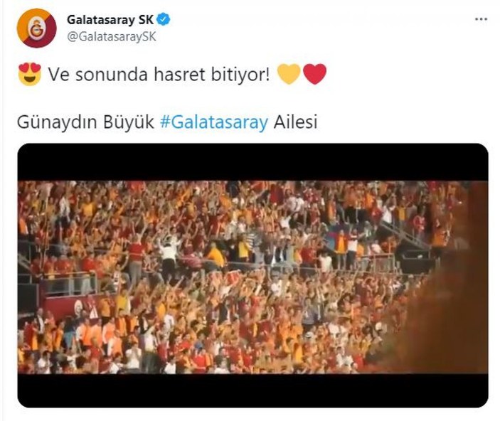 Galatasaray taraftarına kavuşuyor