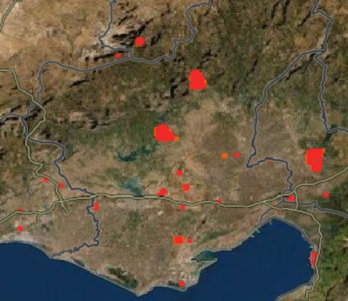Türkiye'deki orman yangınları NASA'nın uydu görüntüsünde