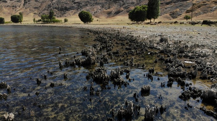 Van Gölü’nün suyu çekildi, binlerce yıllık mikrobiyalitler gün yüzüne çıktı