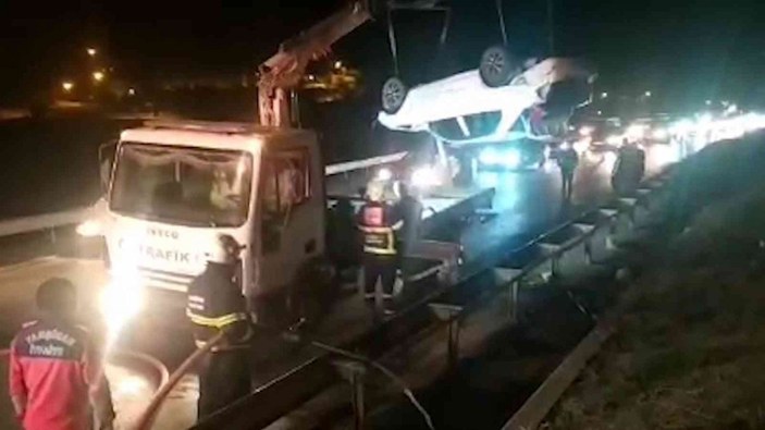 Kırıkkale’de otomobil, su kanalına yuvarlandı