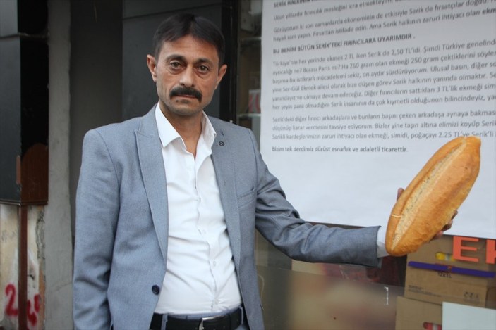 Antalya'da zamlara kızan fırıncı, ekmeği 2.25 liraya indirdi