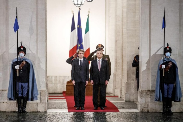 Emmanuel Macron,  İtalya Başbakanı Draghi ile görüştü