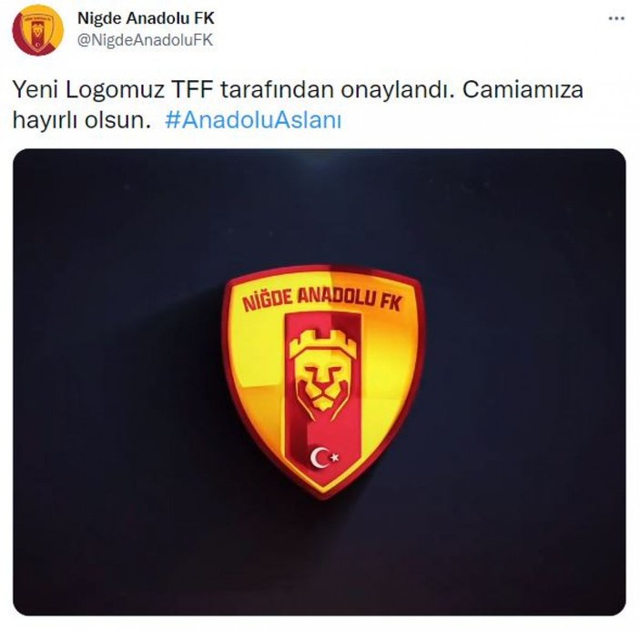 Niğde Anadolu FK'nın yeni logosu