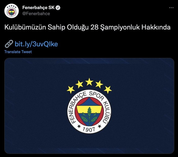 Fenerbahçe'den Galatasaray'a 28 şampiyonluk çağrısı