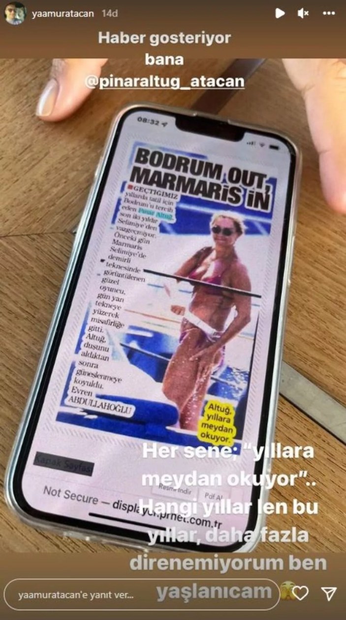 Pınar Altuğ'un bikinili fotoğrafına Yağmur Atacan'dan yorum