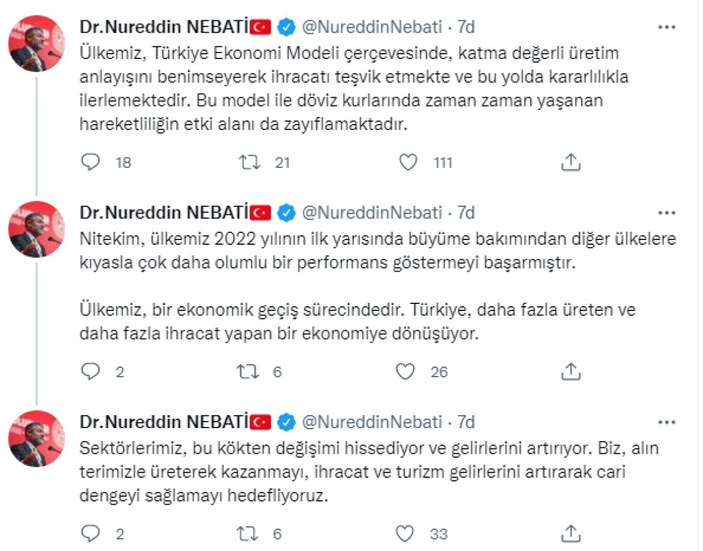 Nureddin Nebati, Türkiye ekonomisini değerlendirdi