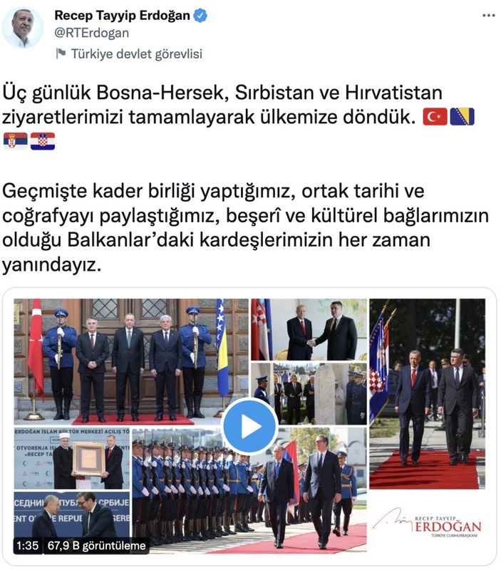 Cumhurbaşkanı Erdoğan: Balkanlardaki kardeşlerimizin her zaman yanındayız