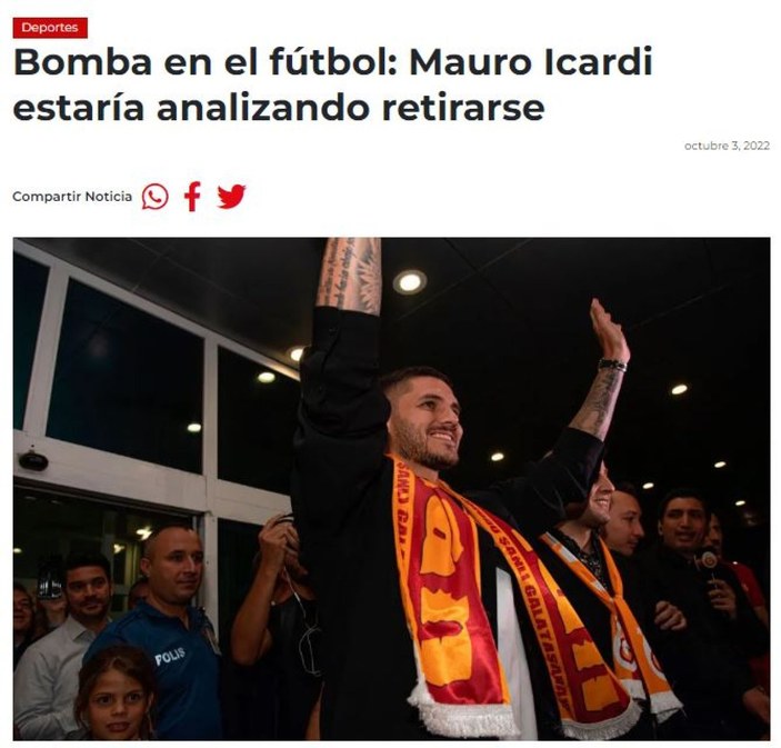 Arjantin'de bomba iddia: Mauro Icardi, emekli olmayı düşünüyor