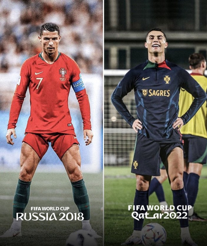Cristiano Ronaldo'nun 2018'den bu yana bacak kasındaki değişim